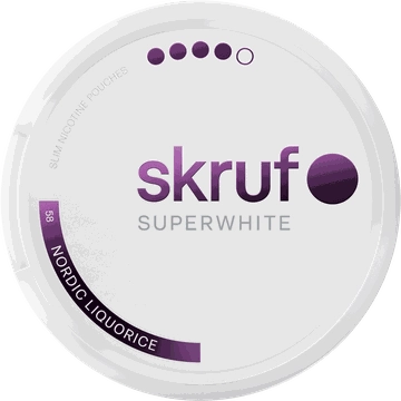 Skruf Superwhite no.58 Nordic Liquorice Xtra Strong